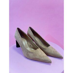 Zara Tan Suede Tortoiseshell Heels Womens Size 10‎